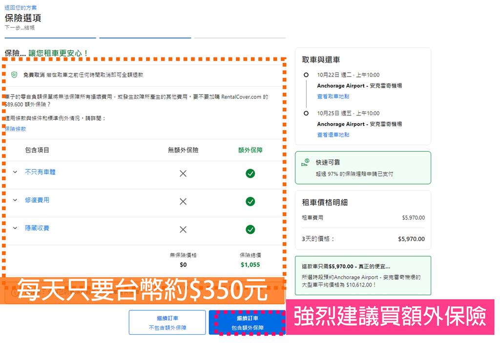阿拉斯加租車