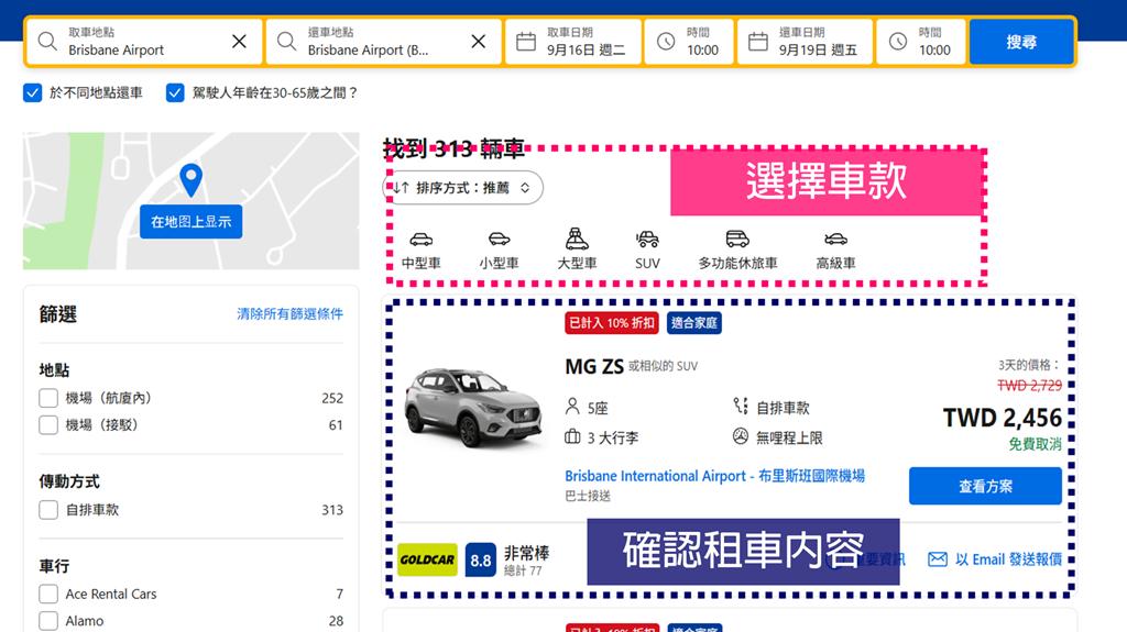 澳洲租車